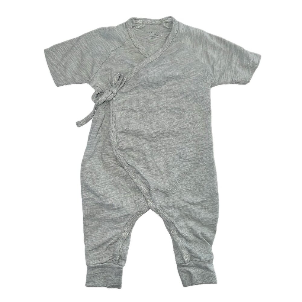 Flamé Short Sleeved Seafoam Kimono Coverall, 3 - 6 months